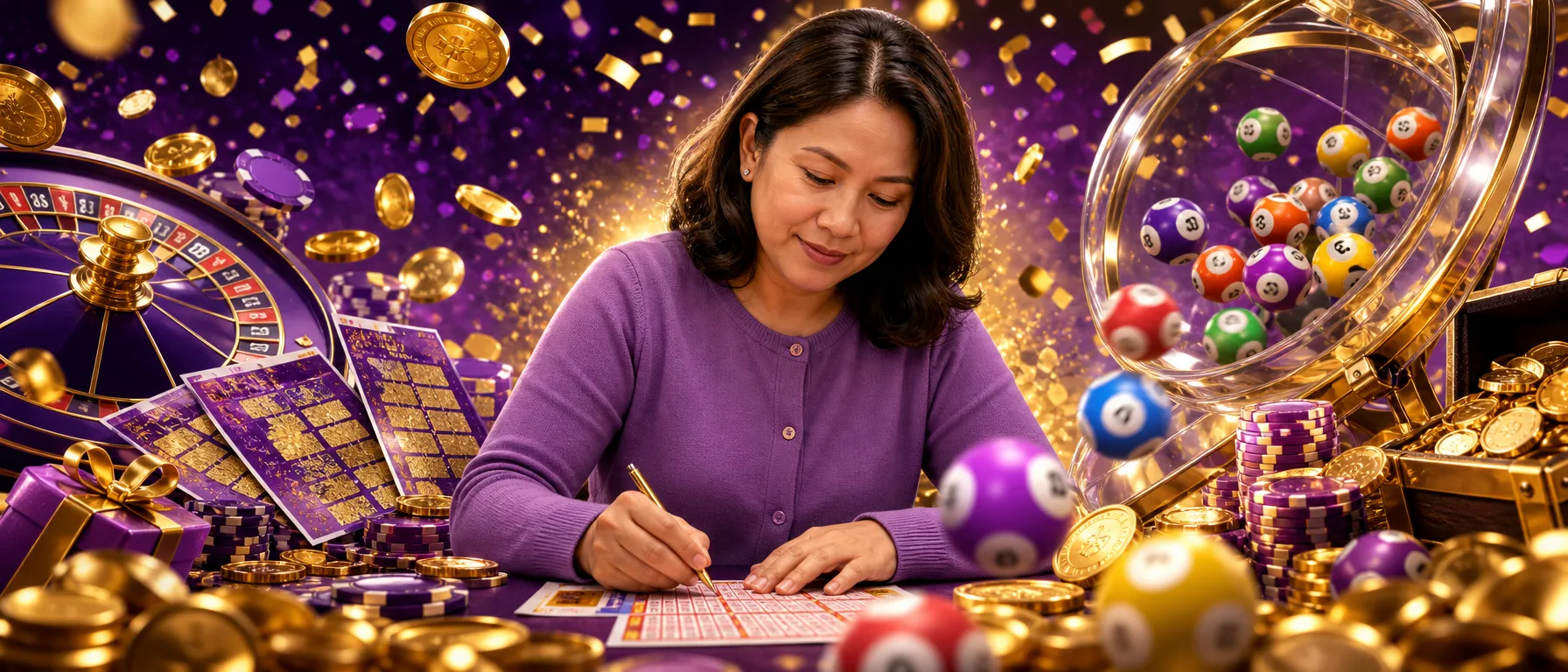 SCRPlay: Your Online Casino, Sorted. From spinning reels to live dealer tables, SCRPlay brings the full onl… – lottery bingo violet illustration